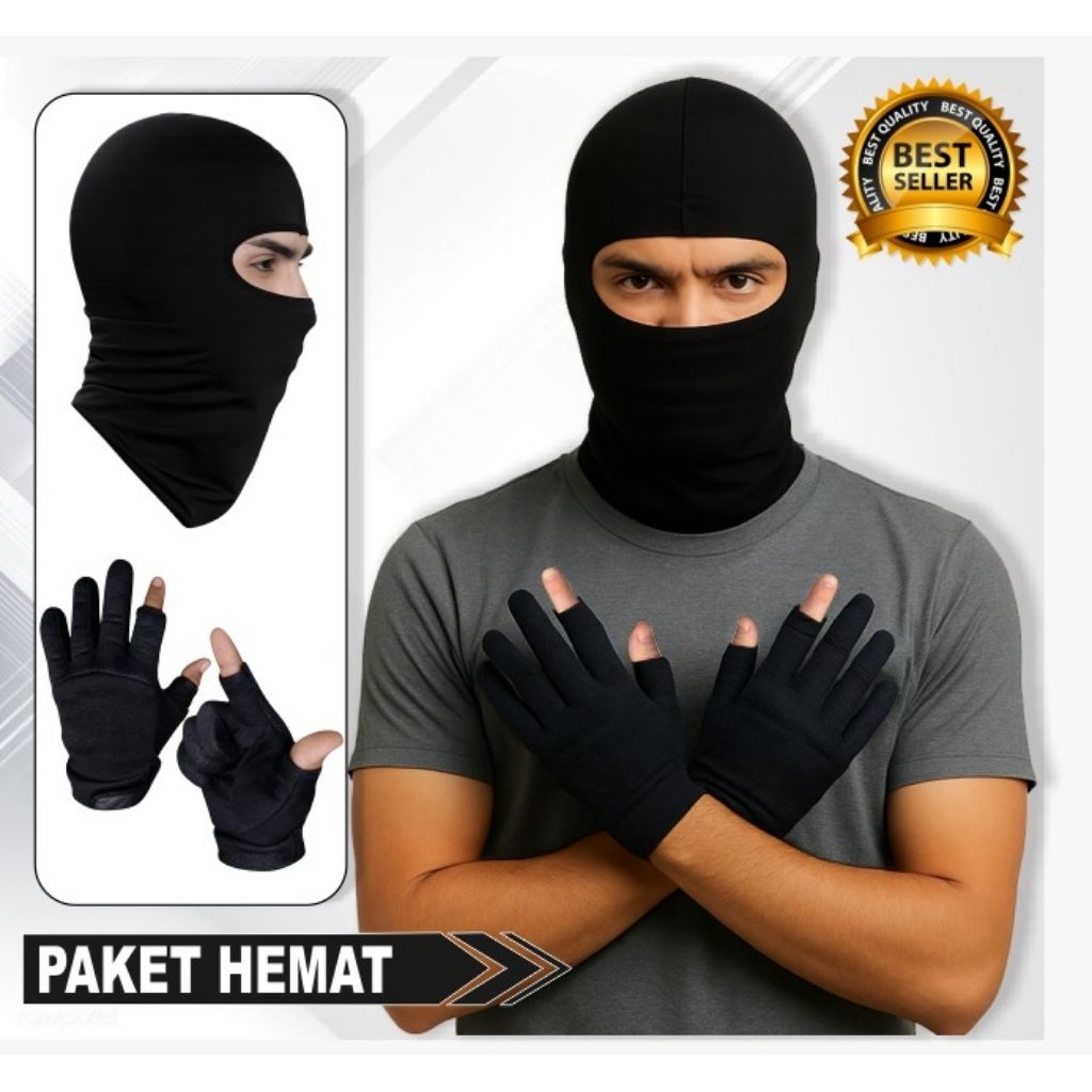 Masker gunung buff gunung sarung tangan outdoor paket isi 2pcs murah