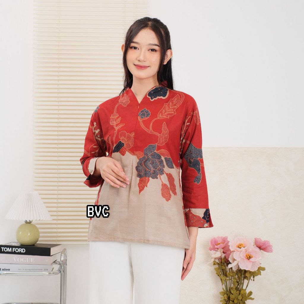 Atasan baju batik wanita moderen baju kantoran