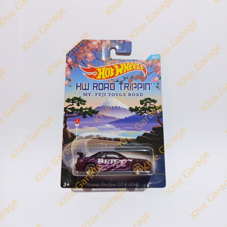 HotWheels Hot Wheels Nissan Skyline R34 Ungu Drift GTR GT R BNR34 RB26 Hw Road Trippin Burgundy 2015