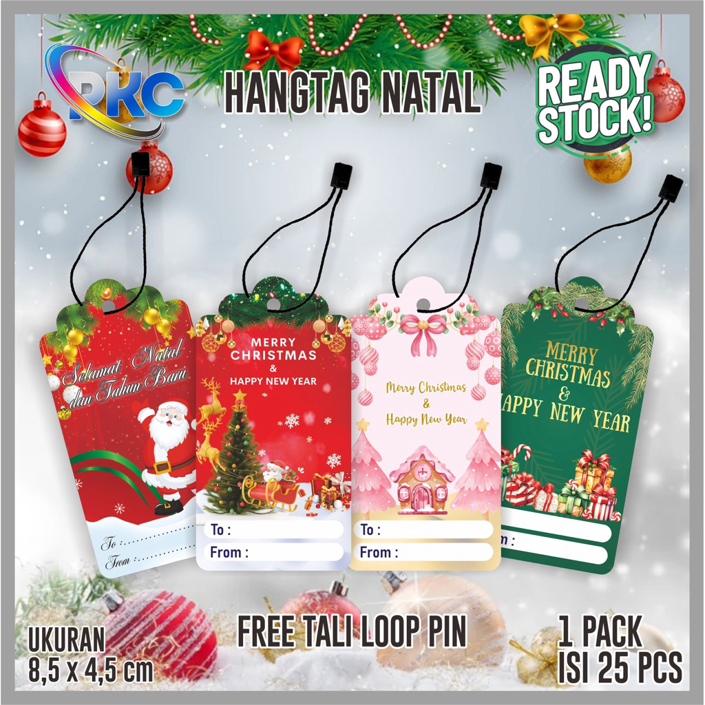{25PCS} Hang tag Natal Merry Christmas/ Kartu Ucapan Natal Dan Tahun Baru Murah Berkwalitas