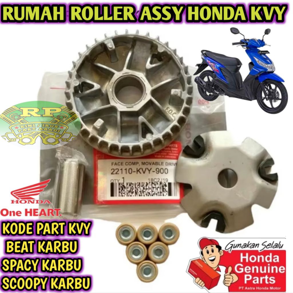 RUMAH ROLLER ASSY  BEAT KARBU, PULLY DEPAN SET ORIGINAL HONDA  BEAT KARBU, SPACY KARBU, SCOOPY KARBU