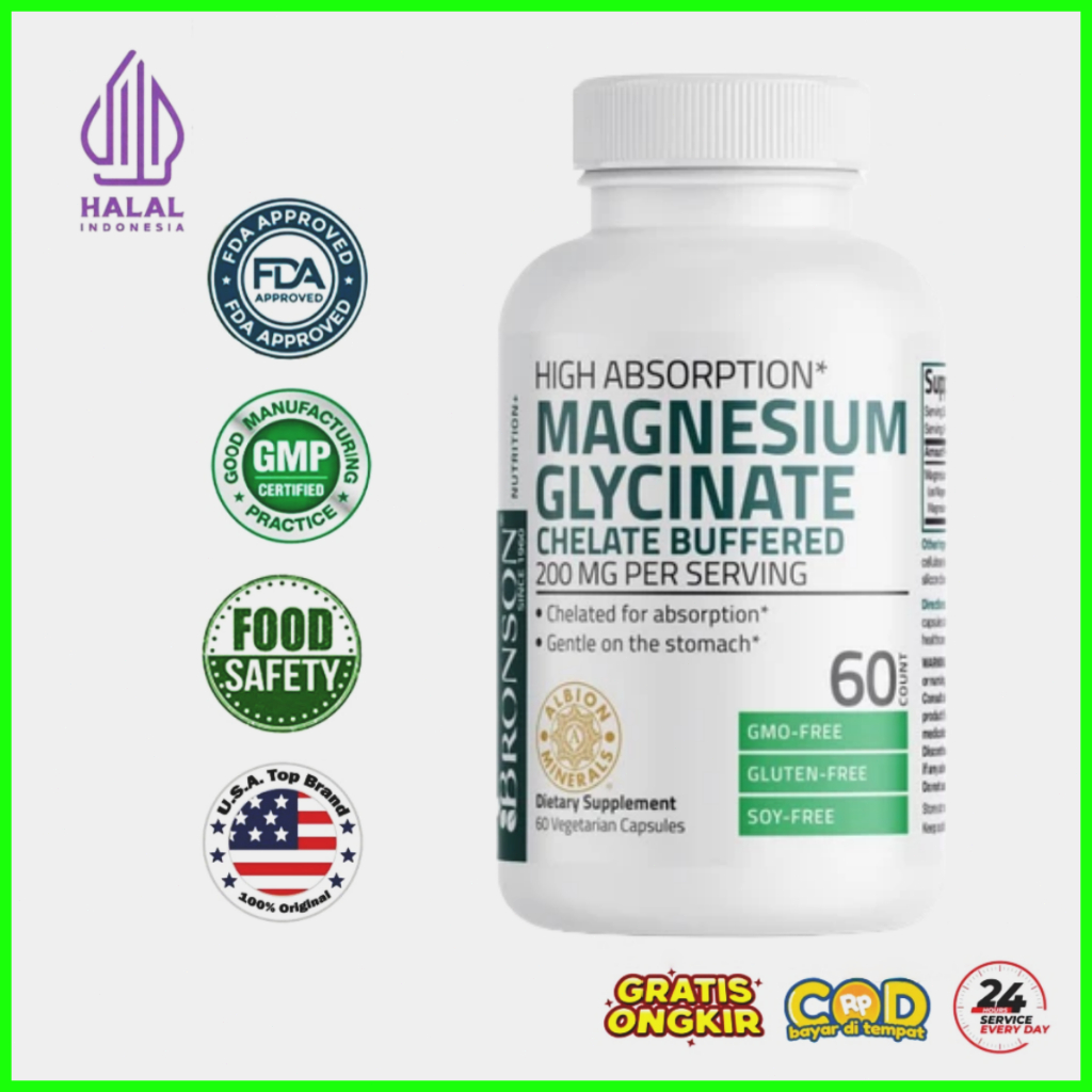BRONSON MAGNESIUM GLYCINATE 200MG - Vitamin Magnesium