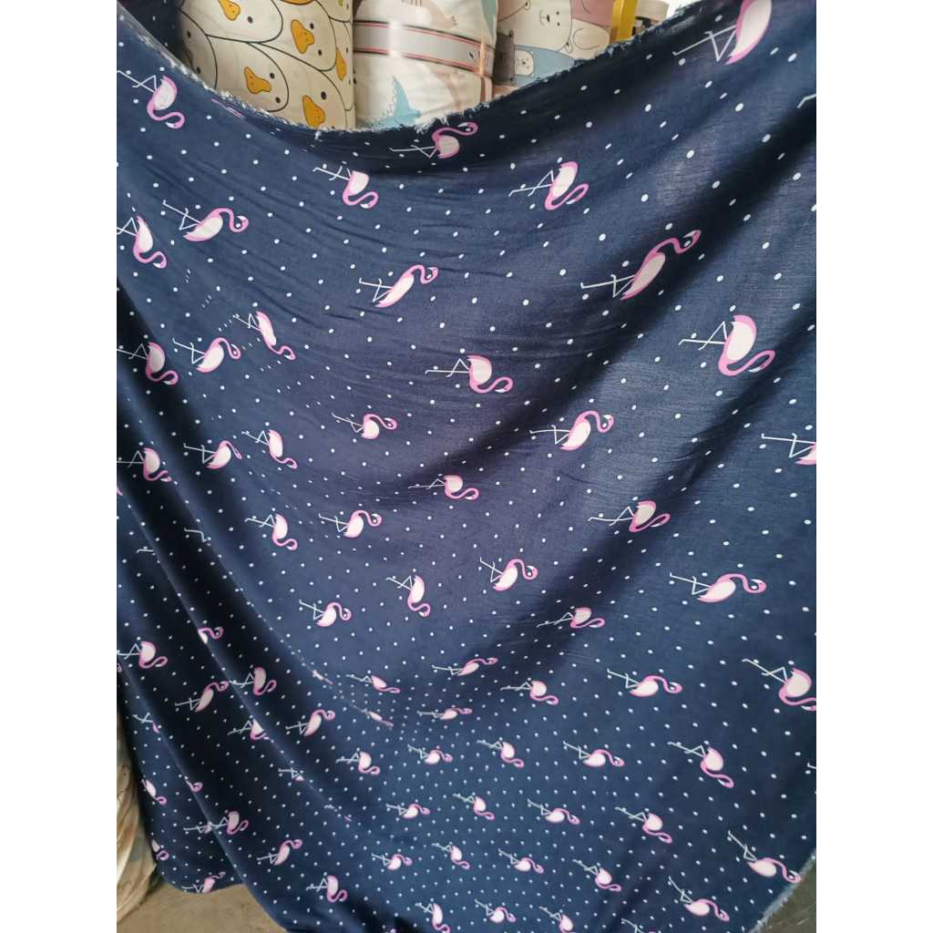 Bahan kain katun rayon viscose premium motif burung motif pita motif karakter terbaru best seller vi