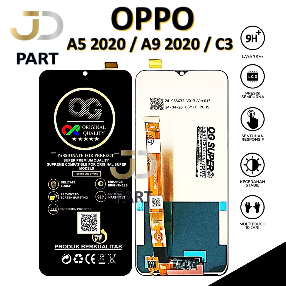 LCD TOUCHSCREEN OPPO A5 2020 / A9 2020 / C3 COMPLETE ORIGINAL 100% FULLSET