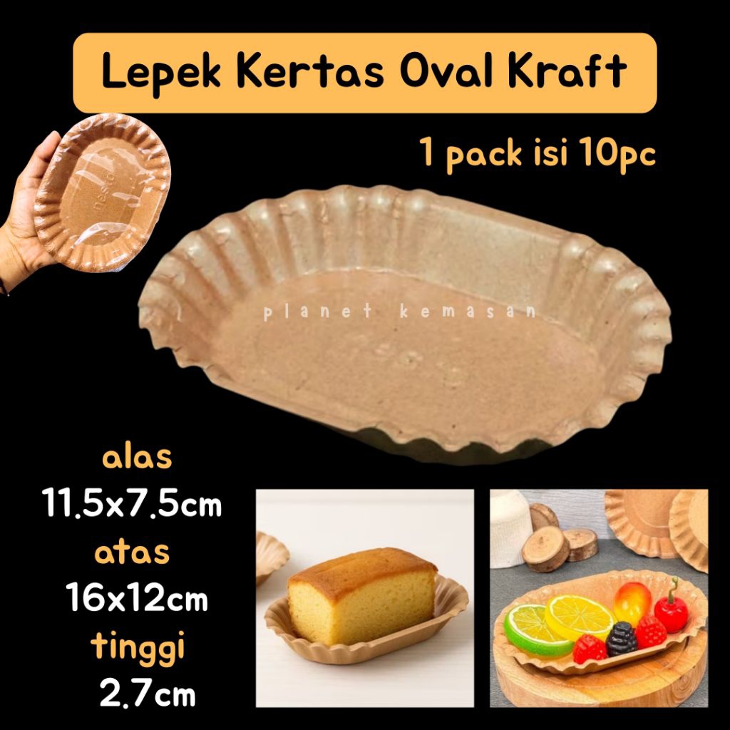 [isi 10] lepek oval / lepek kertas oval kraft / lepek kertas coklat oval isi 10pcs