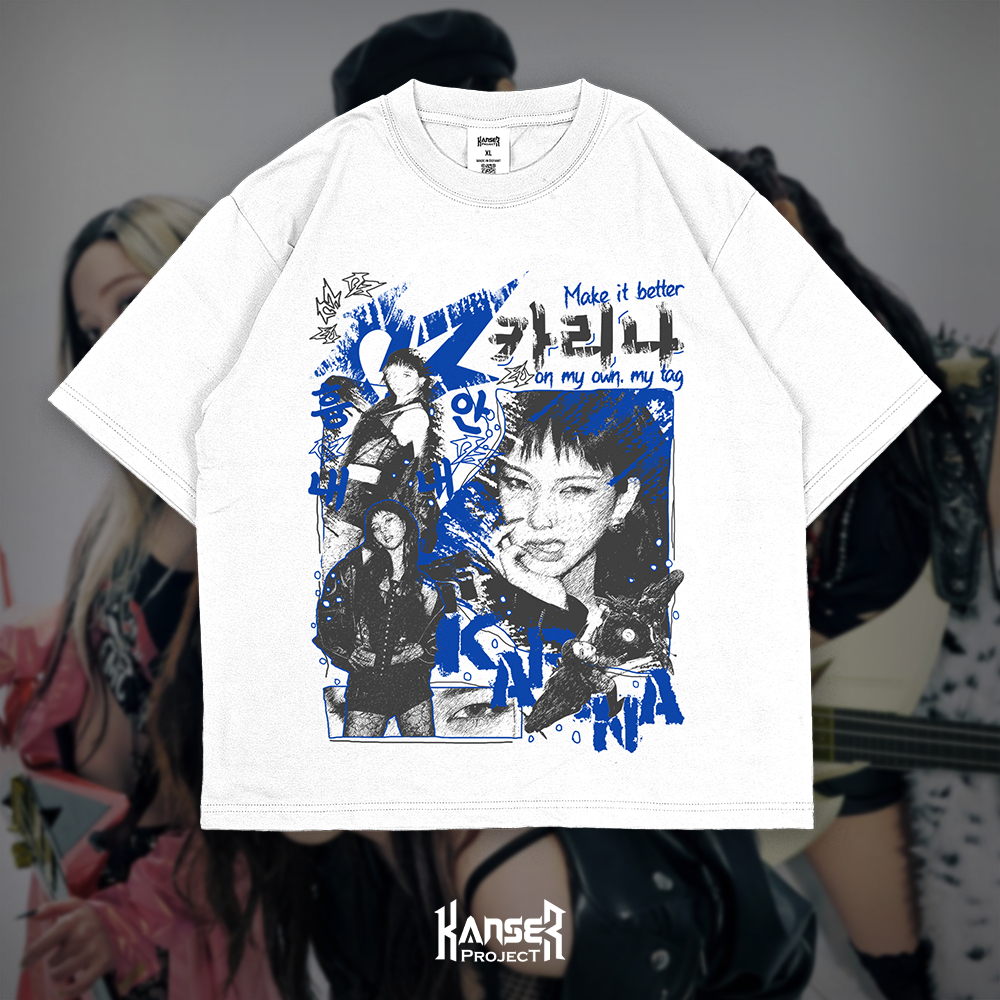 Boxy Oversize KARINA AESPA RICH MAN Song Album Series T-Shirt