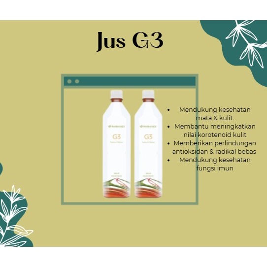 

Jus G 3 untuk kesehatan exp 07/2026