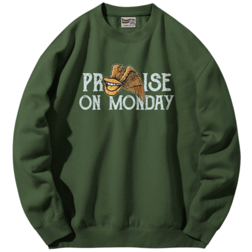 Promise on Monday - Crewneck - Sweater Authentic Logo Hijau Tua