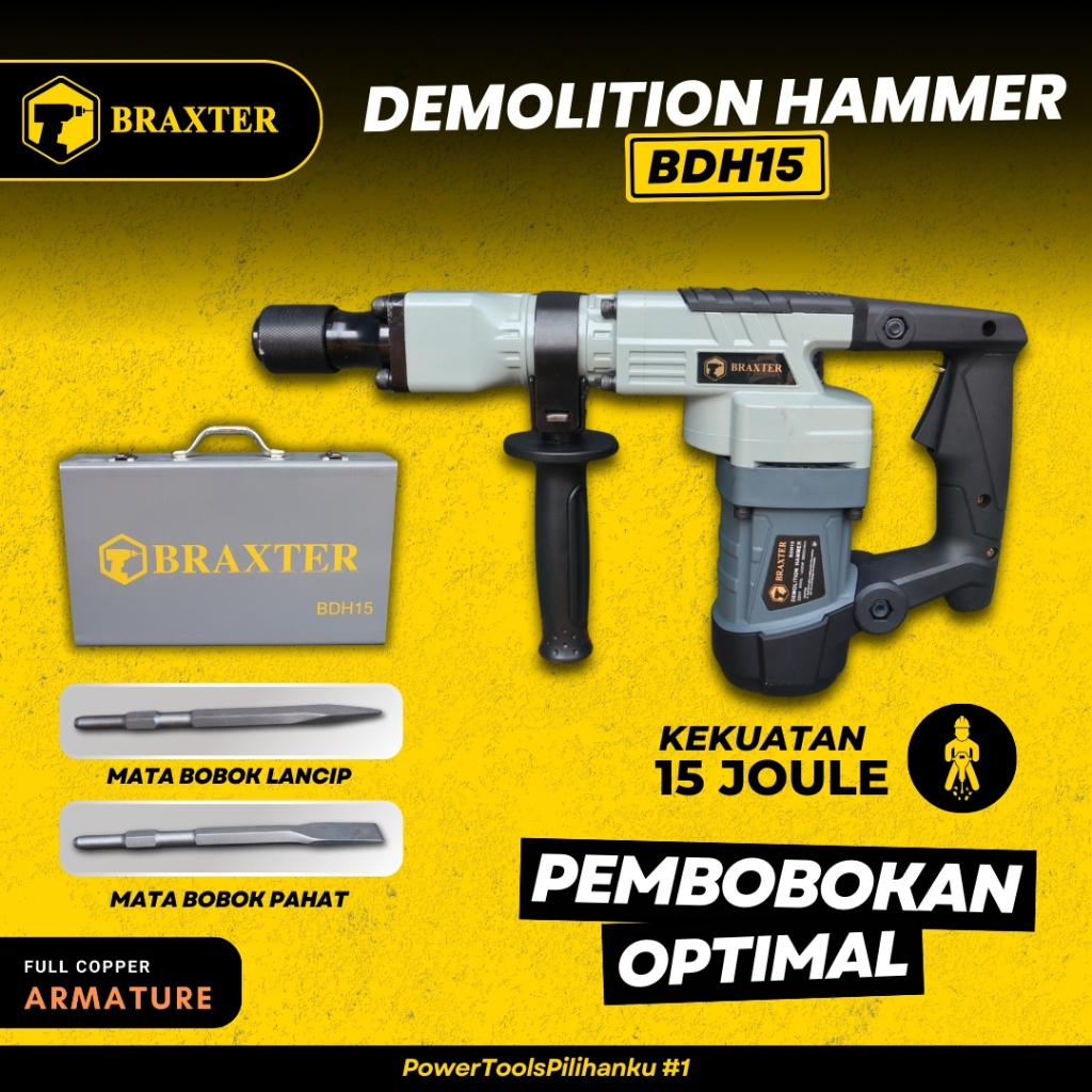 BRAXTER DEMOLITION HAMMER 15J MESIN BOBOK DINDING BDH15 JACK HAMMER
