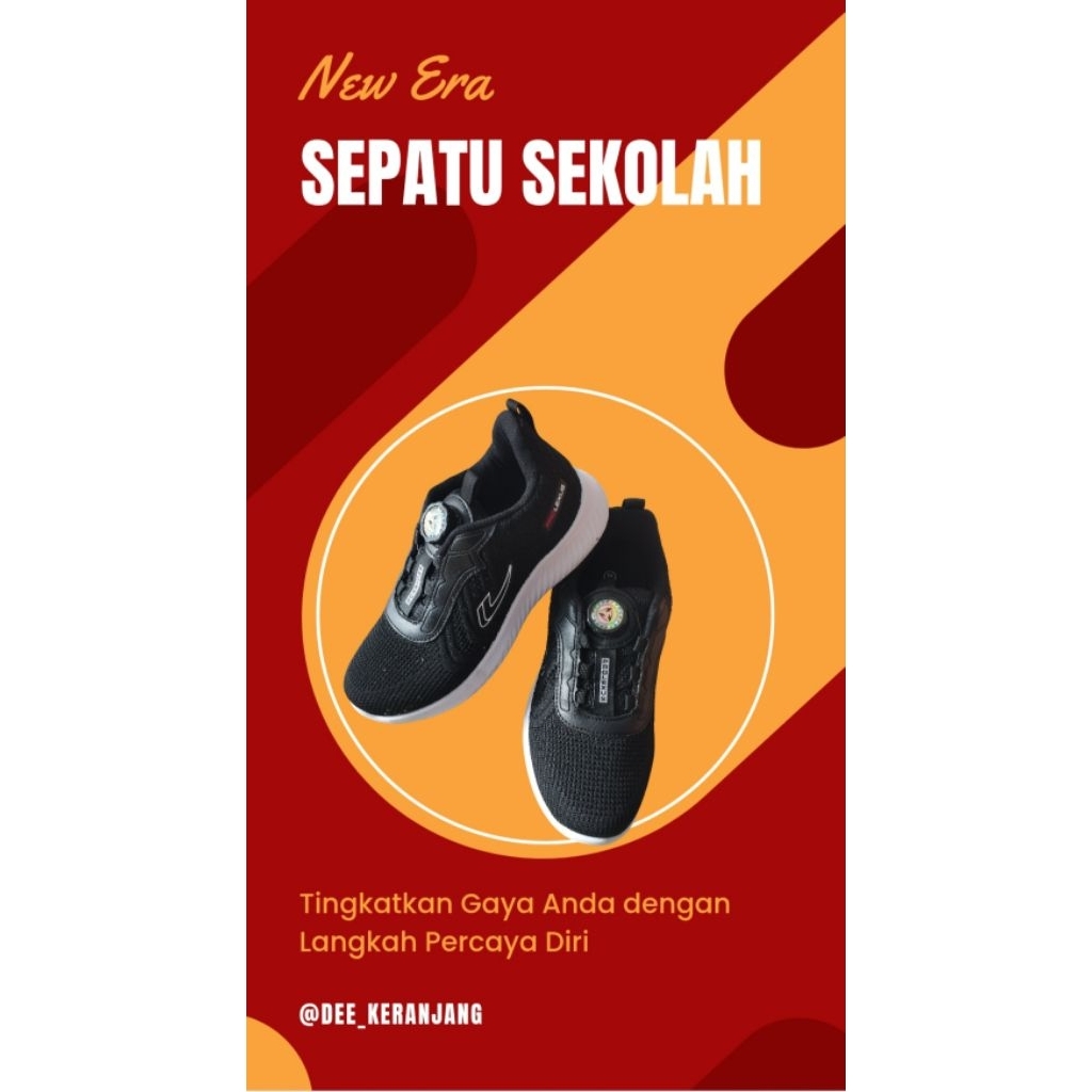 Sepatu Sekolah Pro Lexus Dewasa Hitam/Putih Terbaru