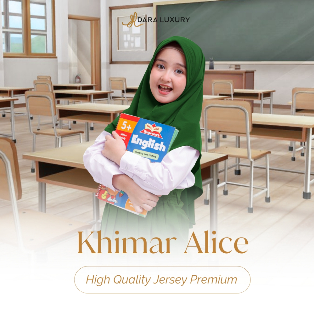 Khimar Instan Anak Perempuan | Jilbab Sekolah Anak Ringan & Anti Terawang | Alice by Dara Luxury