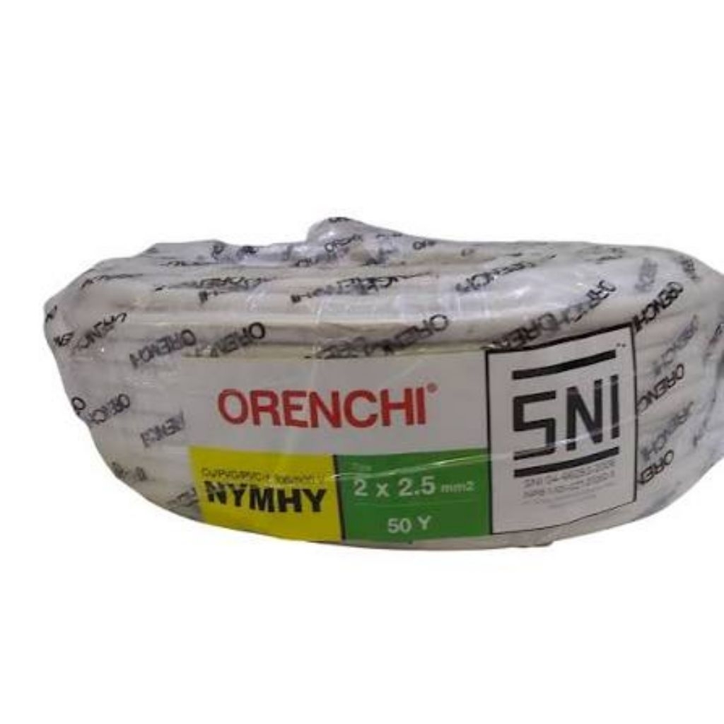 Kabel NYMHY 2x2,5 ORENCHI / 2X2.5 serabut Putih