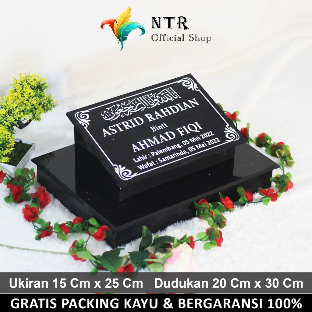 Batu Dudukan Kepala Nisan Makam Lengkap Kuburan Kijing Maesan Full Set Ukiran Granit Marmer Keramik 