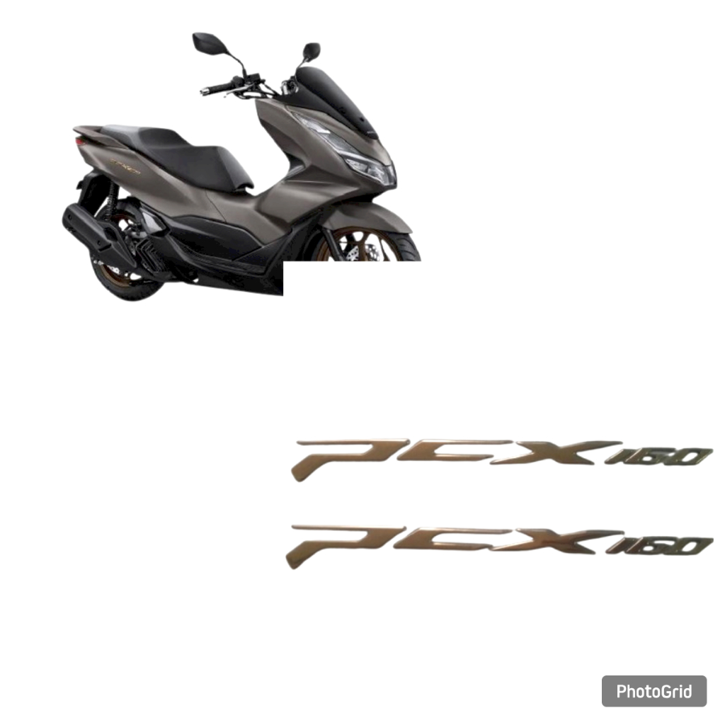 sticker striping body motor stiker timbul honda pcx 160 emblem timbul 3d warna gold