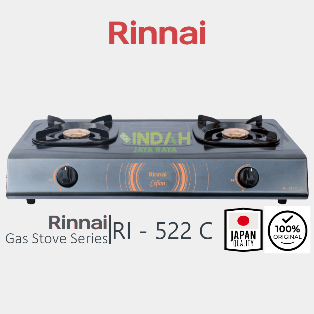 Rinnai Kompor Gas RI-522C Kompor Gas Dua Tungku Rinnai 522 C