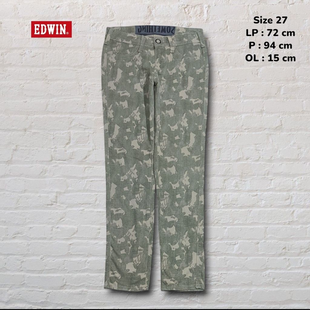 Size 27 Celana Panjang Longpants Jeans Edwin Something Camo Slim fit Original Second Preloved #CJ993
