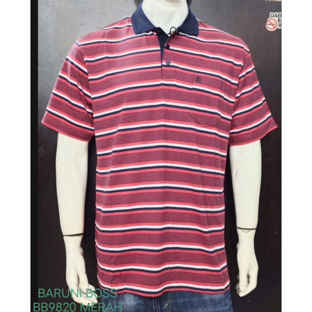kaos kerah pria dewasa bahan katun brand BARUNI BOSS