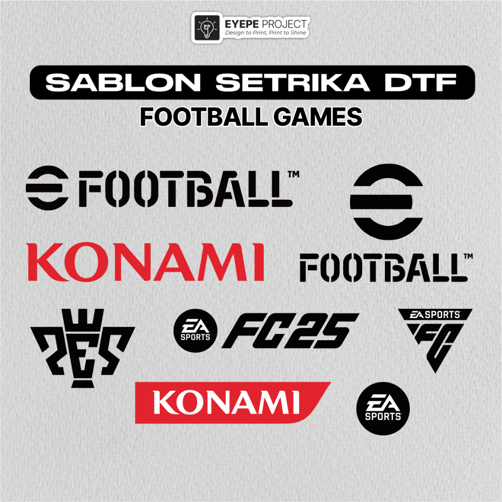 Sablon Setrika DTF e-Football PES Konami EA sports FC mobile Murah Meriah