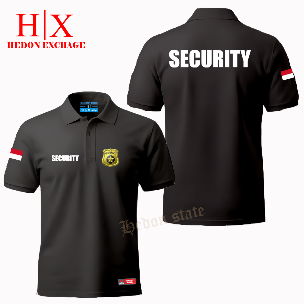 Hedon State - Poloshirt Pendek Security Baju Kaos Kerah Seragam Pria Wanita
