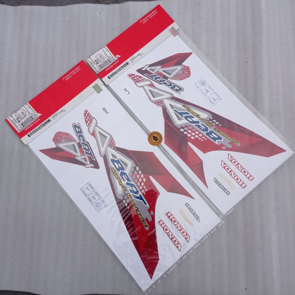 Striping Setriping Stripe Sticker Polet List Body Set Beat Karbu Merah Maroon Gen 2 2011 Asli Ori Or