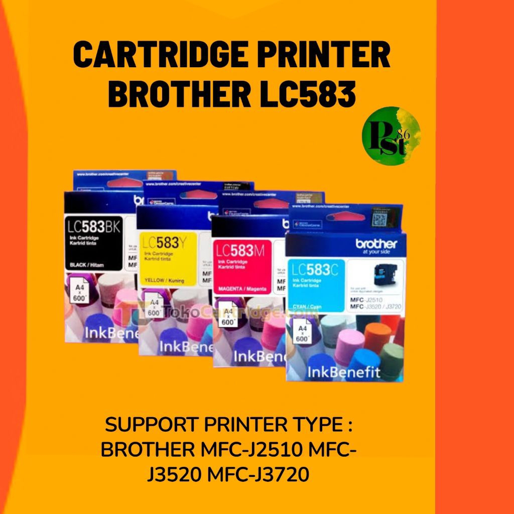 Cartridge Tinta LC583 Brother MFC-J2510 MFC-J3520 MFC-J3720