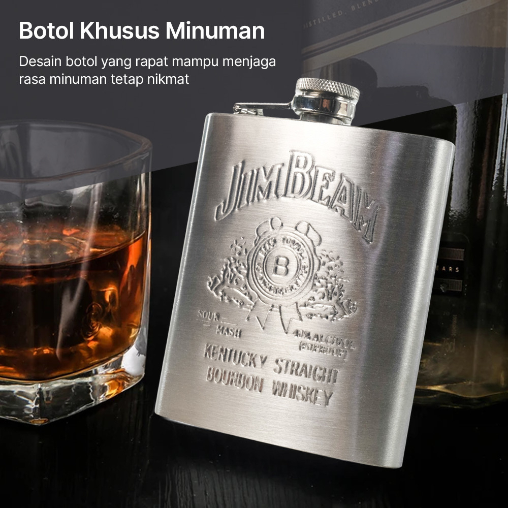Botol Minum Stainless Steel Hip Flask 7oz