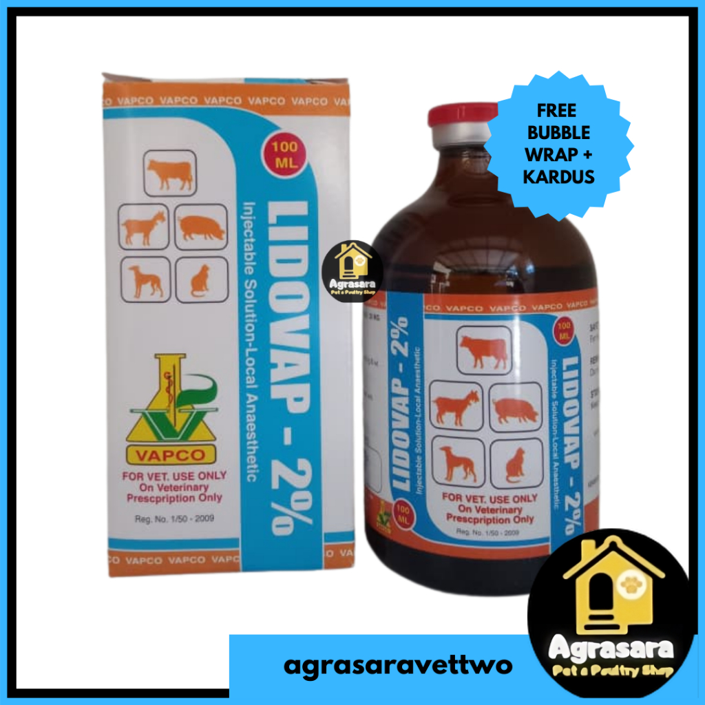 VAPCO LIDOVAP 2 % 100 ml (LIDOCAIN 2%) untuk hewan