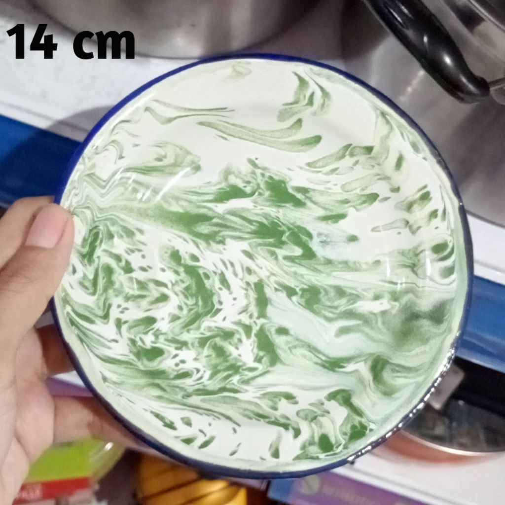 Piring Blirik 14 cm - Piring Seng Motif Blirik ukuran 14 cm - Tatakan Blirik 14 cm
