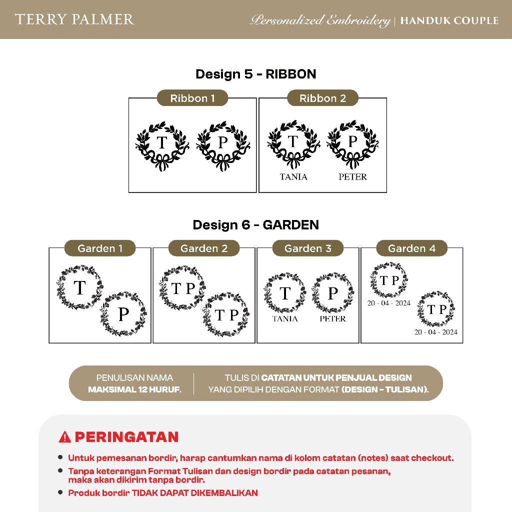 Terry Palmer Luxury - Toraya (Handuk Couple Set) / Handuk Seserahan / Kado Pernikahan / Souvenir /