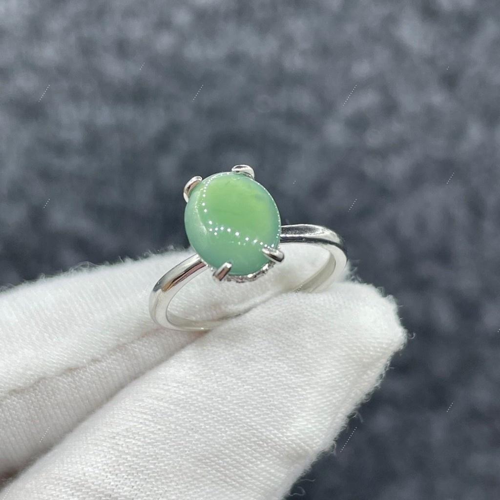 Alami A Cincin Inlay Cabochon Jadeite yang Dapat Disesuaikan Sertifikat Inspeksi Nasional