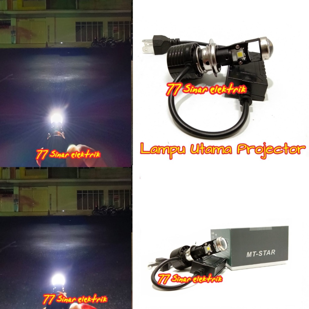 Lampu LED H4 H7 H6 Projector Mini Super Terang Ada Kipas Pendingin