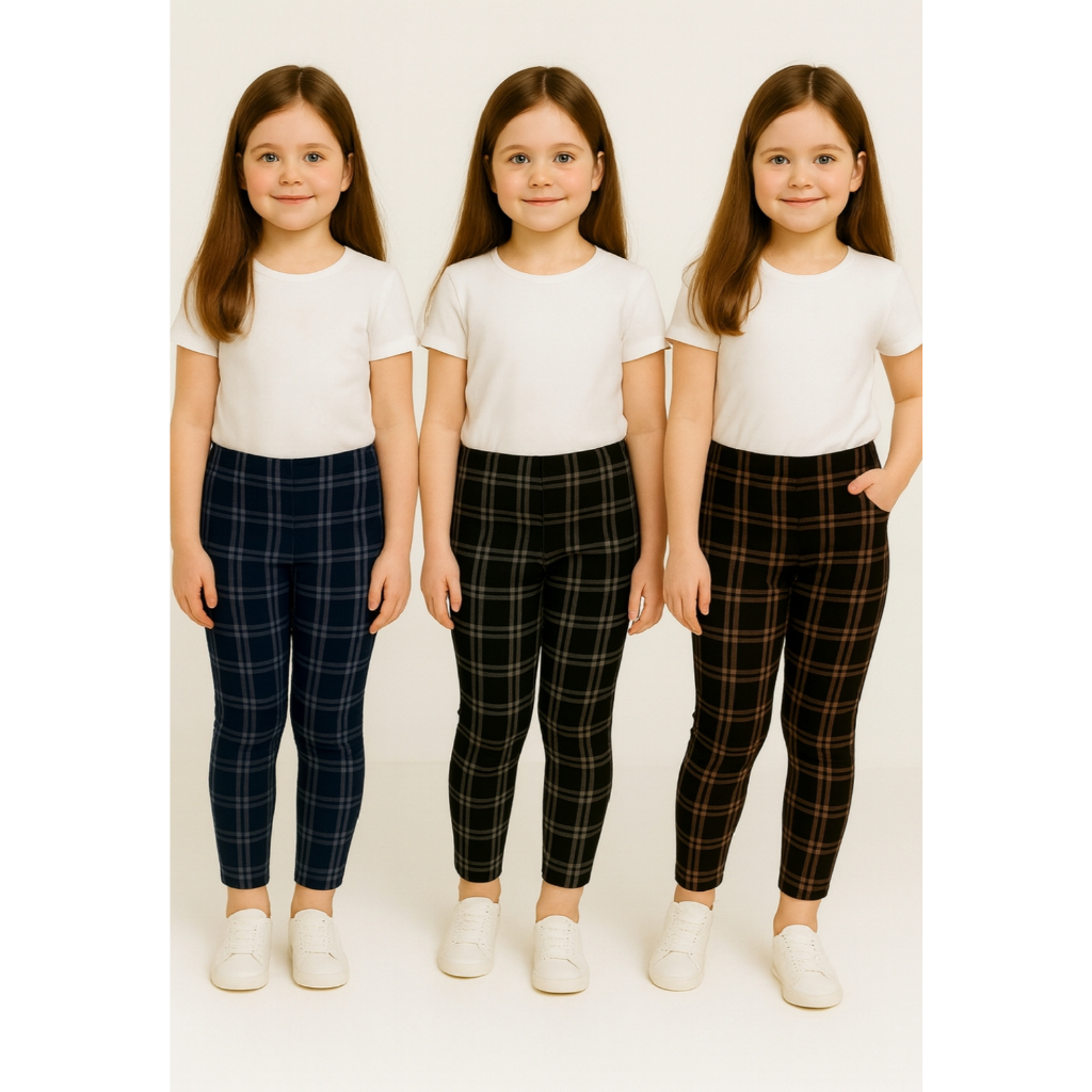 CELANA TARTAN ANAK PEREMPUAN 3-10TAHUN - CELANA PANJANG ANAK PEREMPUAN-CELANA ANAK SEHARI HARI