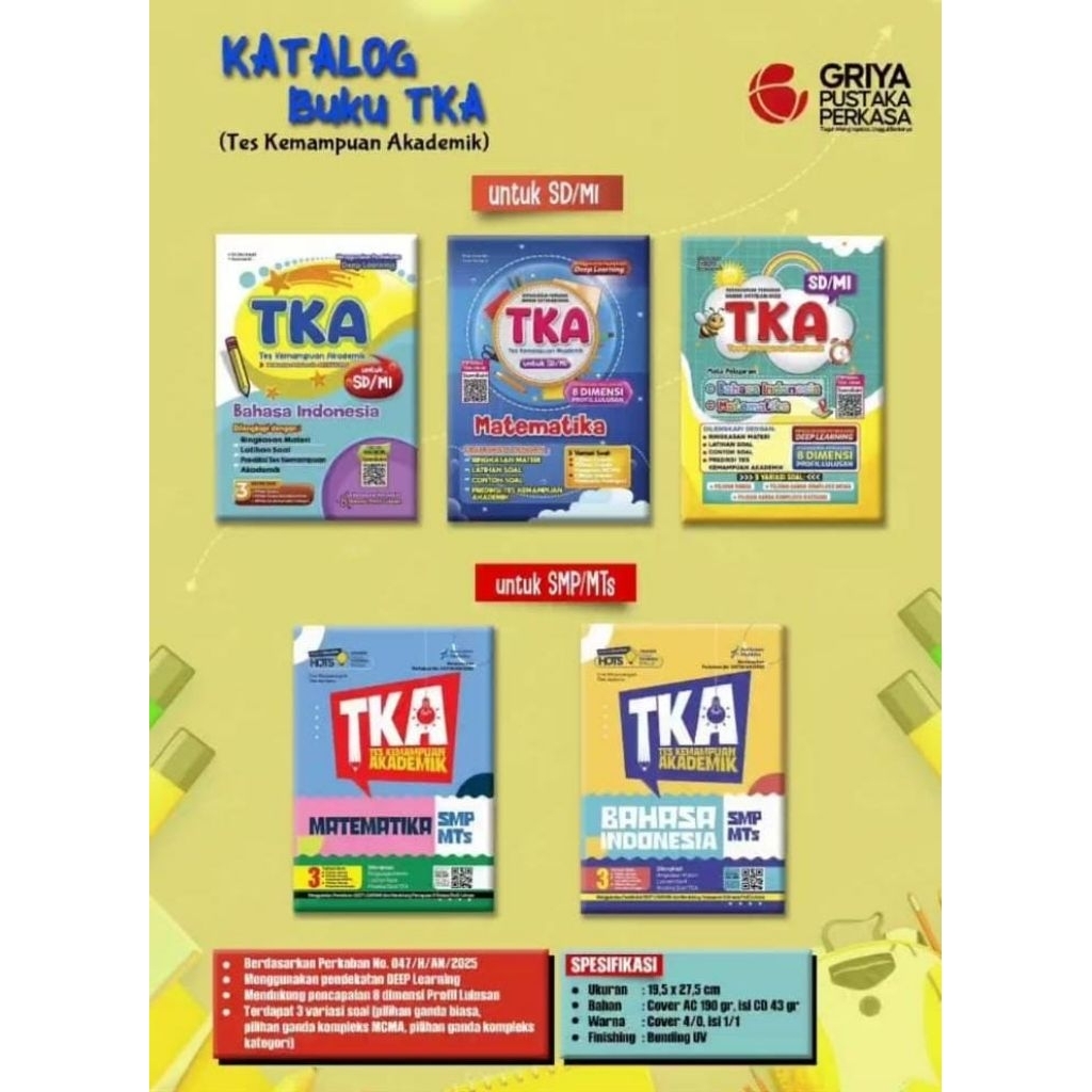 TKA SD/SMP ,SD TERPADU,SD MAPEL MTK, DAN MAPEL B.INDO.SMP mapel MTK DAN B.INDO