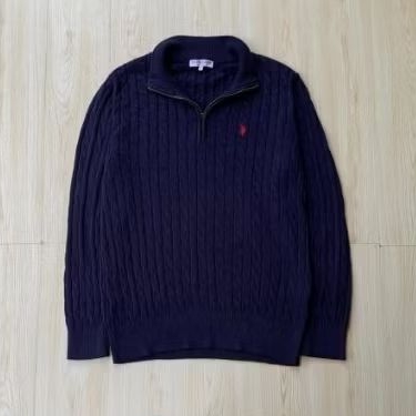 halfzip cable by US P*LO ASSN navy