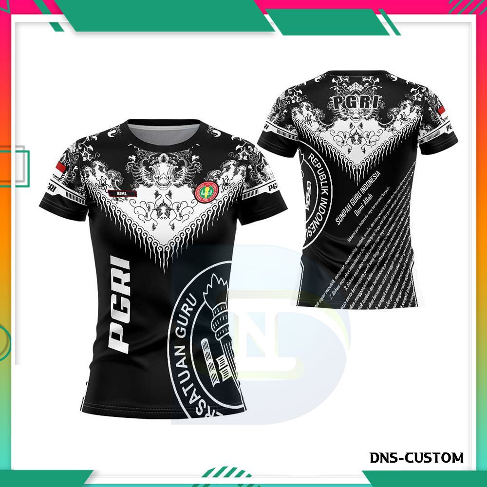 Seragam Guru Indonesia - Baju Kaos PGRI Wanita Lengan Pendek Custom