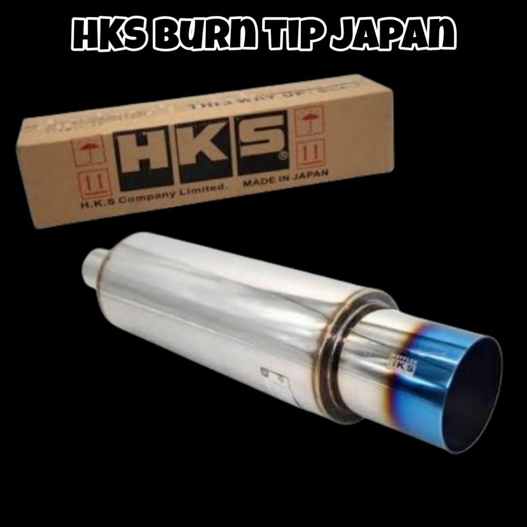Muffler knalpot inlet 3inch HKS burn tip original japan