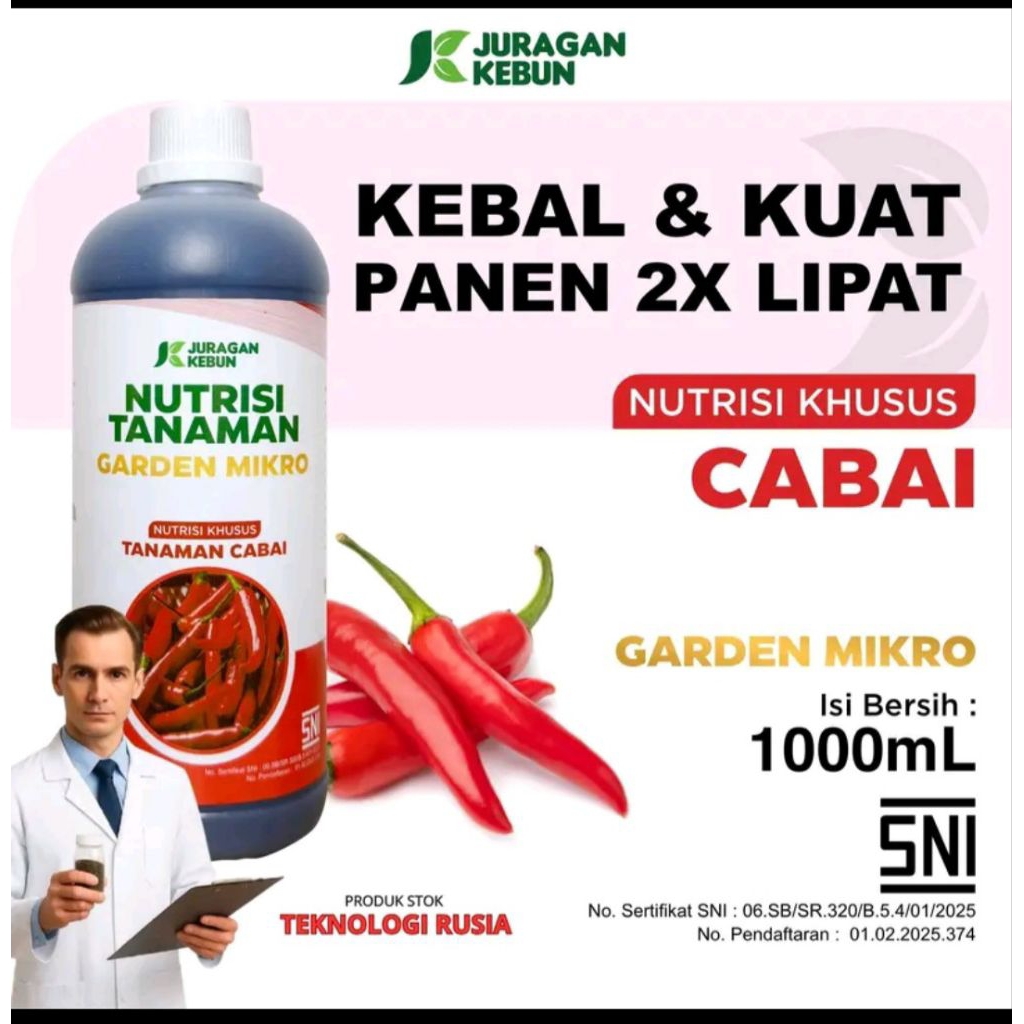 Pupuk Bio Nutrisi Tanaman Garden Mikro untuk tanaman cabai