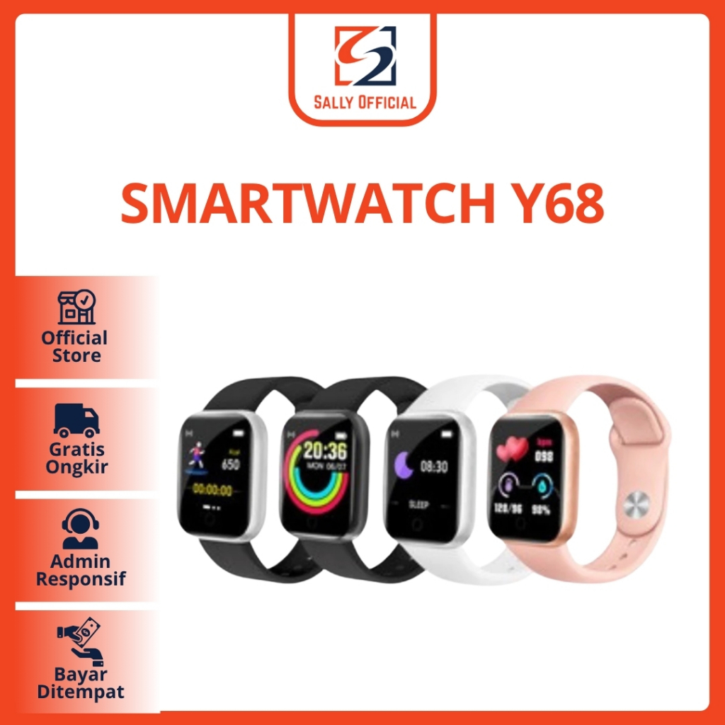 Smartwatch Macaron Y68S Smart Watch Y68 Macaron Jam Tangan Pintar