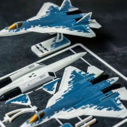 Mainan Anak Rakit Pesawat - Su-57 Felon Plane Kit Card Model Kit Pesawat Tempur DIY