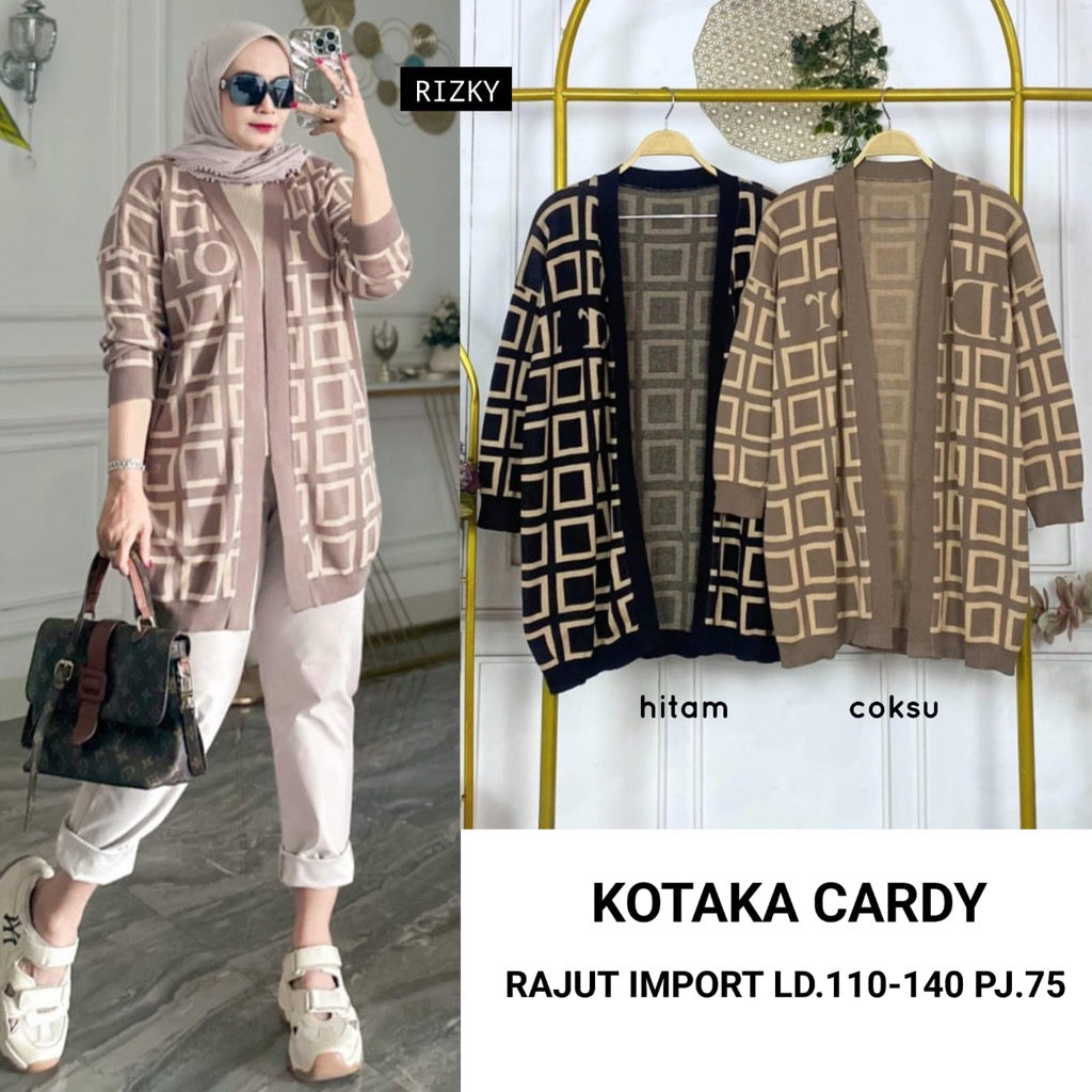 KOTAKA DANISA CARDY BY RIZKY LONG CARDIGAN RAJUT IMPORT KOREAN STYLE