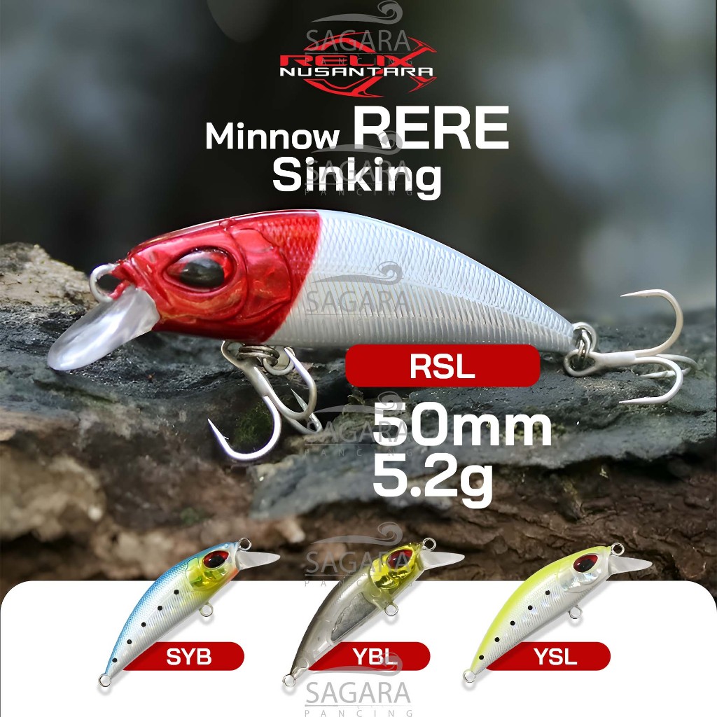 Minnow Rere Minnow Relix Nusantara Minnow Sinking Umpan Pancing Lure Relix