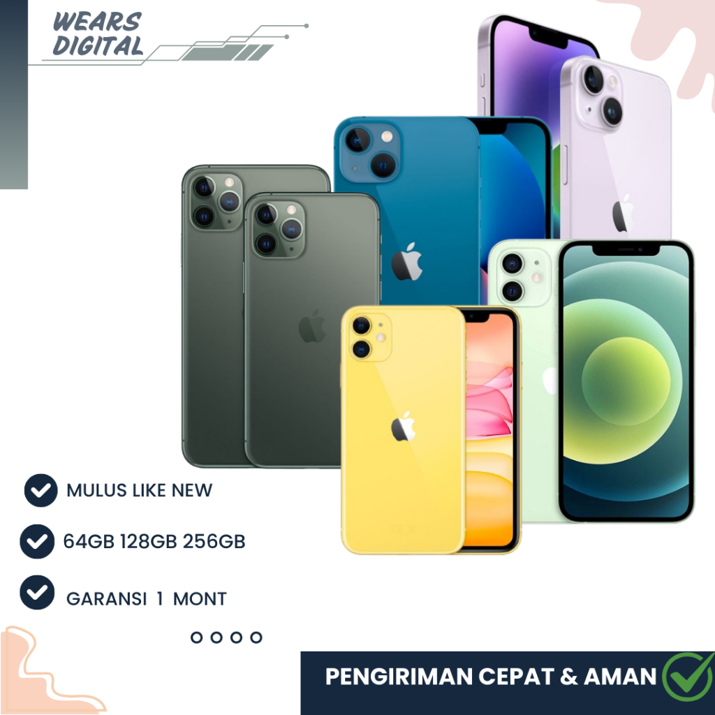 iphone 14 13 12 11 pro max bisa game/live/video minus second 512/256/128/64gb original fullset mulus