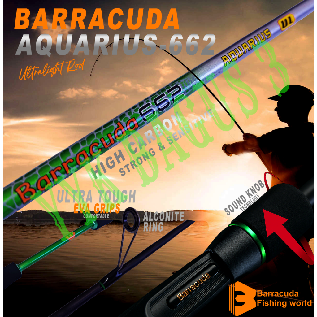 Joran Ultralight Barracuda Aquarius | Braiding Tech, Alconite Guide, Ultra Tough EVA UL - 662 BAGUS