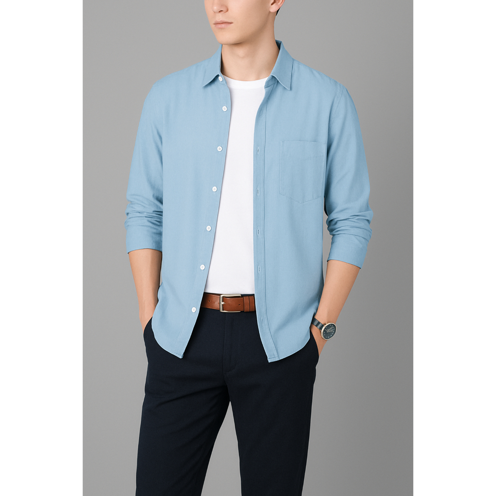 Kemeja slim fit Polos Pria model Terbaru/Kemeja slim fit Pria Premium