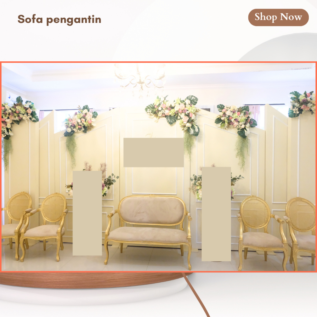 1 SET SOFA PENGANTIN / KURSI PENGANTIN DEKORASI PELAMINAN WEDDING LAMARAN