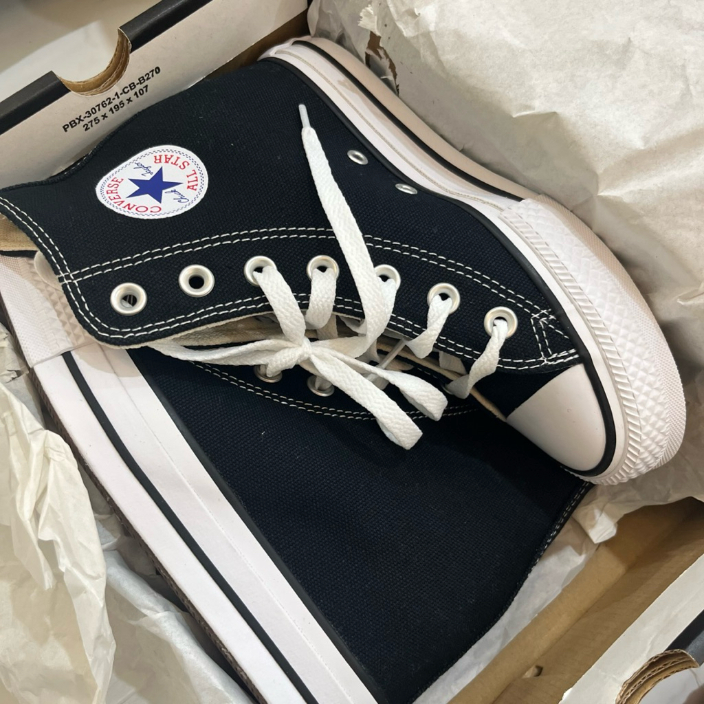 (NEW) Sepatu Converse Chuck Taylor All Star Classic Wedge Platform Black size 36