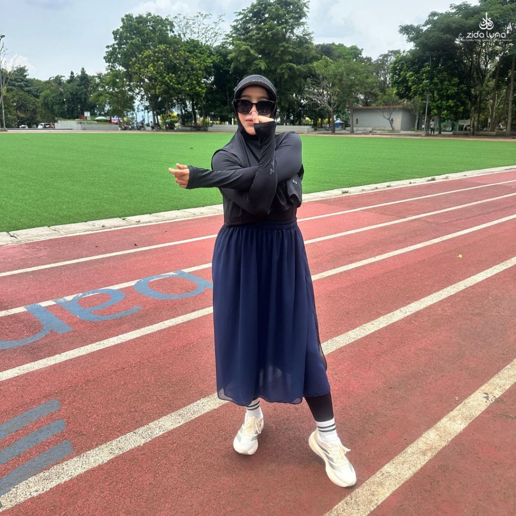 Official Rok Lari Sport / Rok Wanita Running Skirt/Rok Olahraga Belah Samping/Rok Muslimah Syar'I