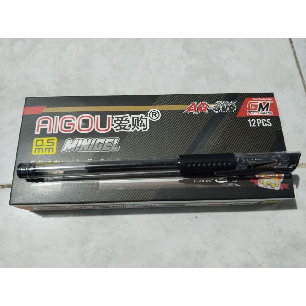 

Pulpen Gel Aigou Minigel 0.5 mm AG-606 | Isi 12 pcs | Tinta Lancar Cepat Kering