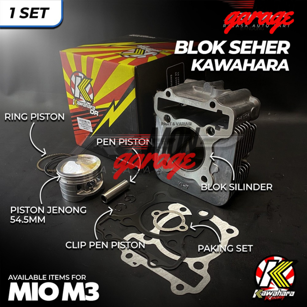 BLOK SEHER/BORING MIO M3 MIO GT 125 2PH BORE UP 54,5MM CYLINDER BLOK MIO M3 KAWAHARA RACING