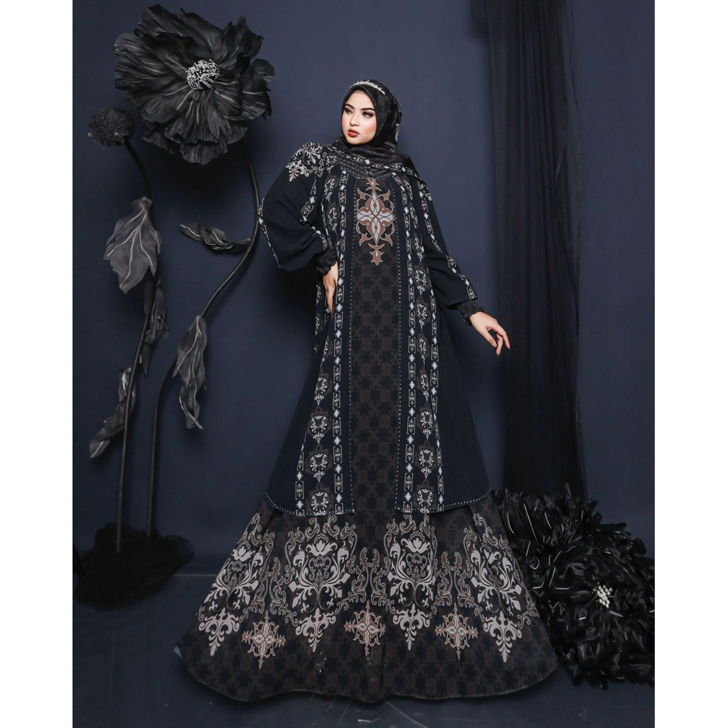 Gamis syari brand Bungaku syari set bungaqu syari sracft gamis syari sracf